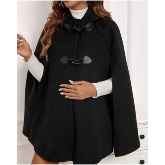 Maternity Classic Toggle Closure Cape Jacket Coat - Picture 1 of 6